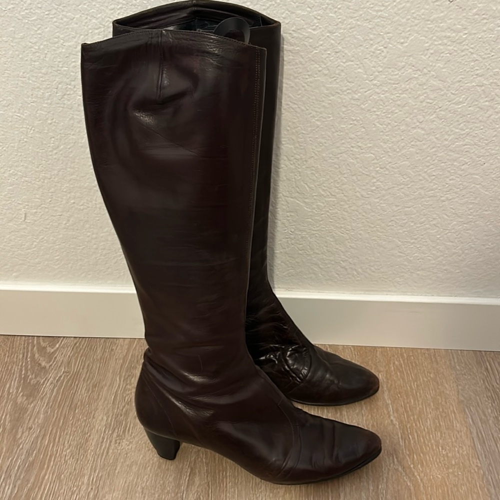 Sigerson Morrison chocolate brown knee high leather boots